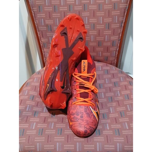 New Men's 12 Nike Alpha Menace 4 Elite NRG (FQ4046-600) Red Football Cleats - Picture 5 of 6